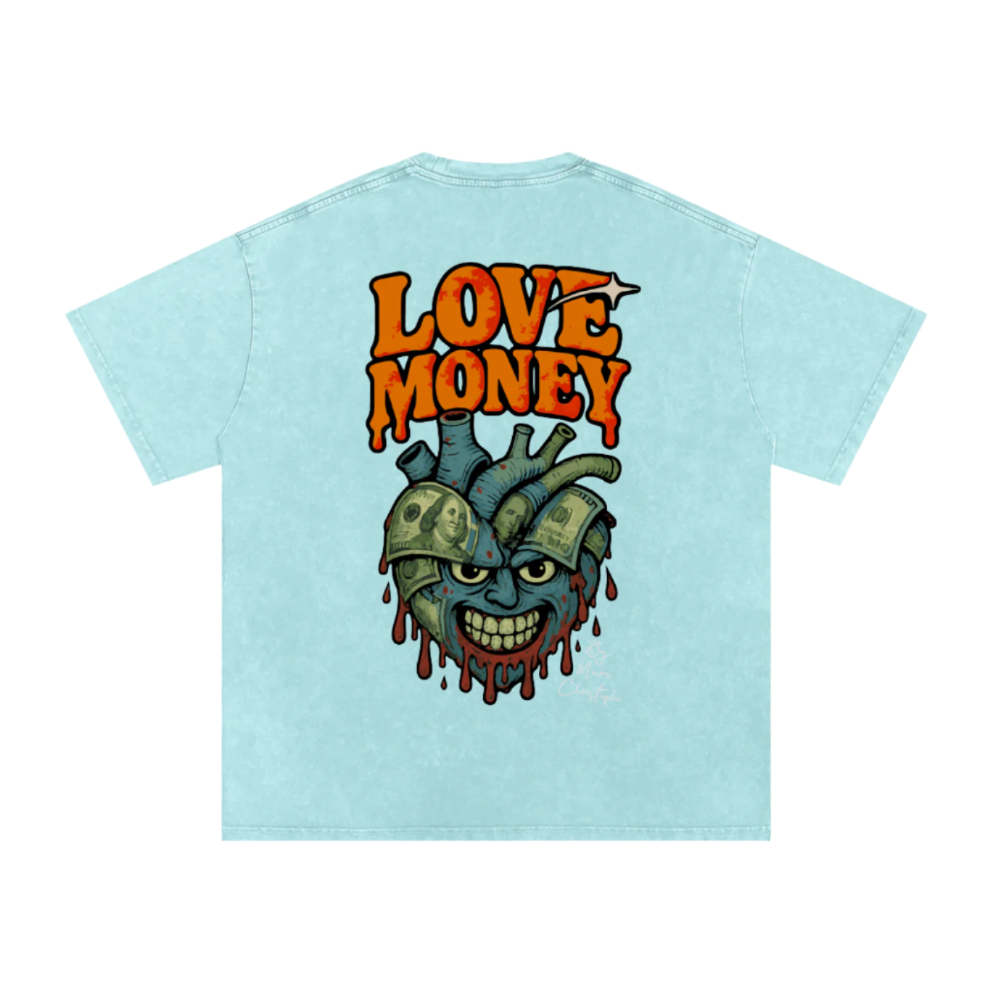 LOVE MONEY “PASTEY BLUE” LM OVERSIZED T-SHIRT BY MARC CHRISTOPHE