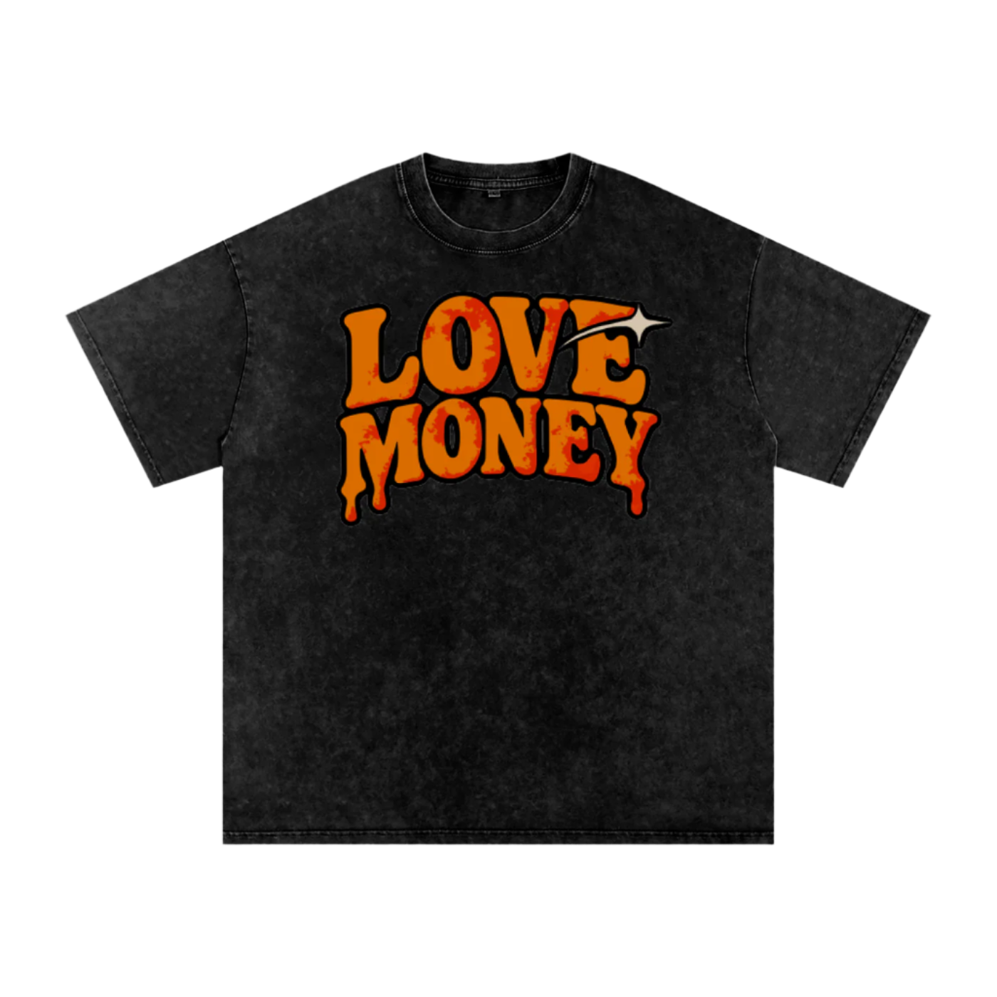 LOVE MONEY “ACID BLACK” BIG HEART OVERSIZED T-SHIRT BY MARC CHRISTOPHE