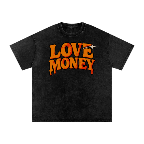 LOVE MONEY “ACID BLACK” BIG HEART OVERSIZED T-SHIRT BY MARC CHRISTOPHE