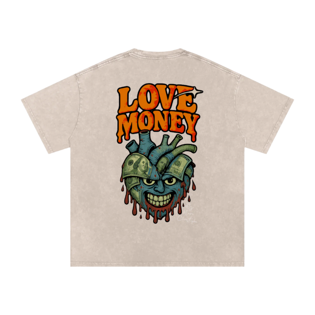 LOVE MONEY “FAVORITE APRICOT” LM OVERSIZED T-SHIRT BY MARC CHRISTOPHE