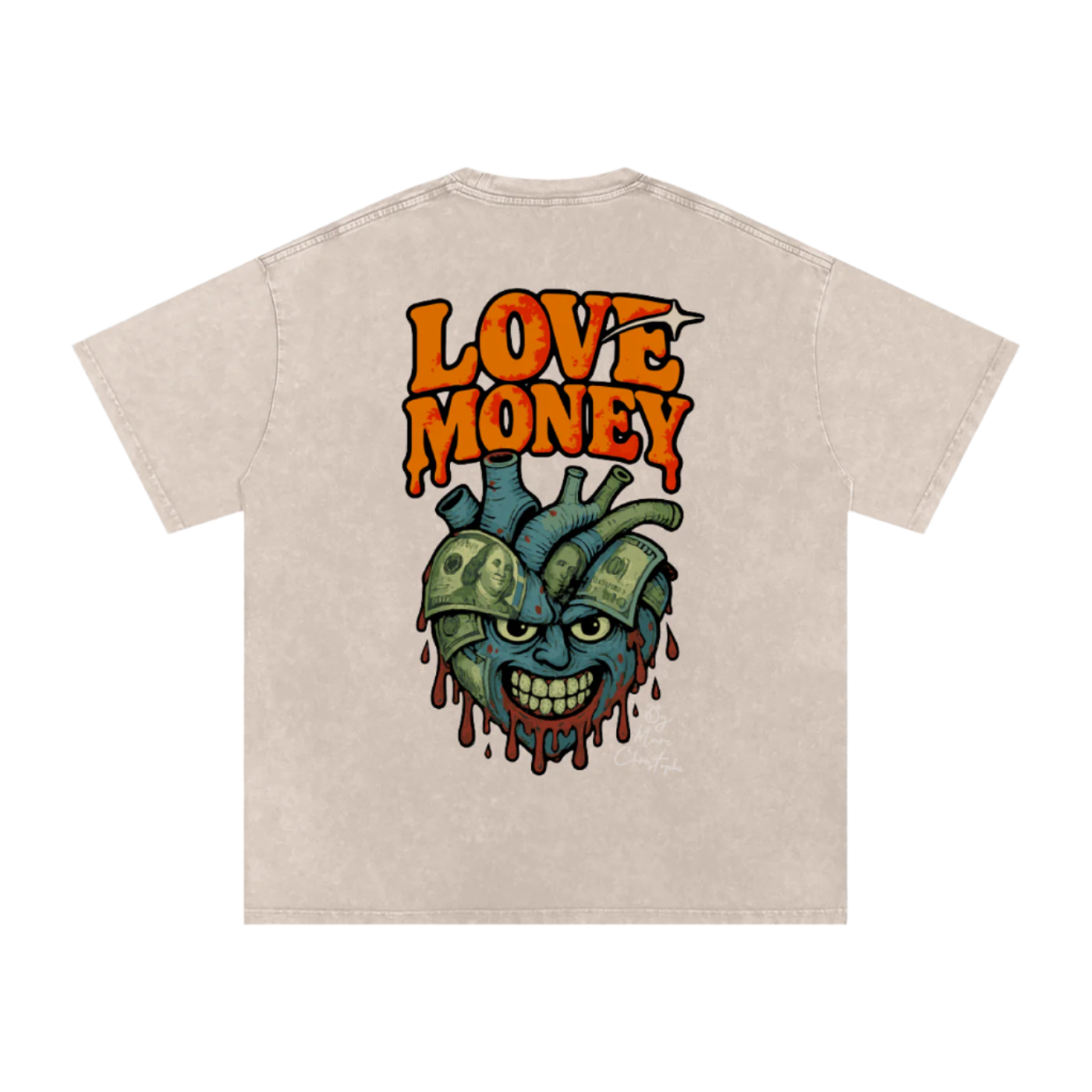 LOVE MONEY “FAVORITE APRICOT” LM OVERSIZED T-SHIRT BY MARC CHRISTOPHE