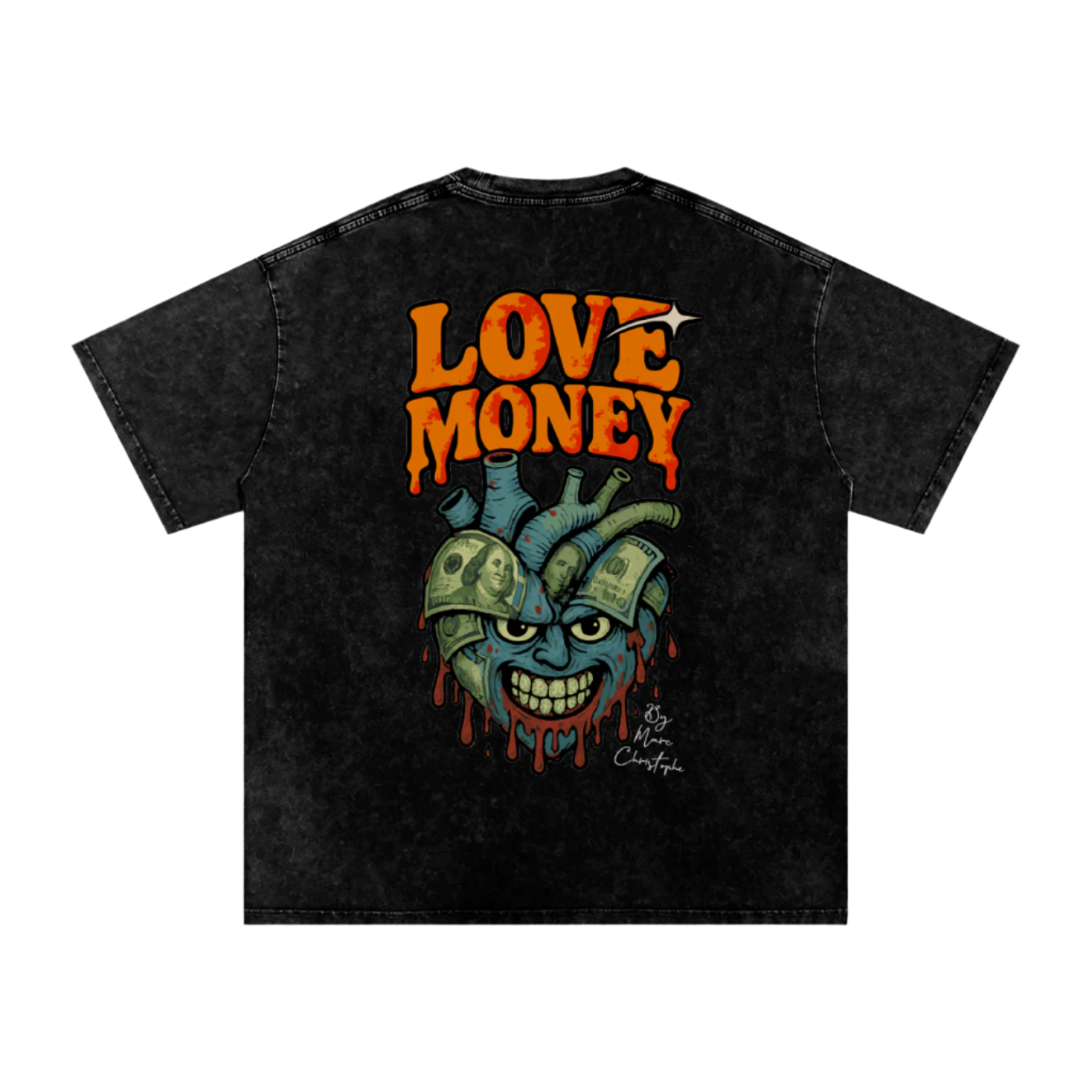LOVE MONEY “ACID BLACK” LM OVERSIZED T-SHIRT BY MARC CHRISTOPHE